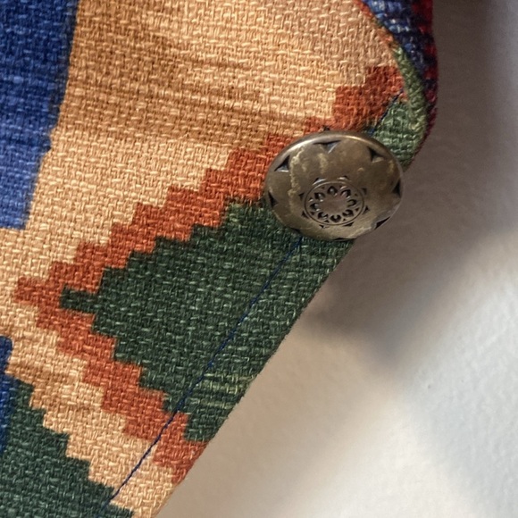 Vintage Sweetgrass 90s Tribal Concho Open Vest Boho Cowgirl Tapestry - Picture 4 of 11